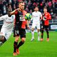 Action from the Ligue 1 game between Rennes and Montpellier in early March. Rennes were third when the season was ended early because of the coronavirus pandemic and qualified for the Champions League as a result