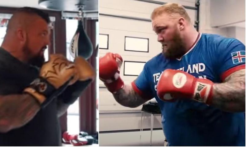 Eddie Hall and Hathor Björnsson Fight Training