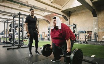 Maynor doing a strength workout with his trainer David Carson at On Your Mark gym in Chicago.
