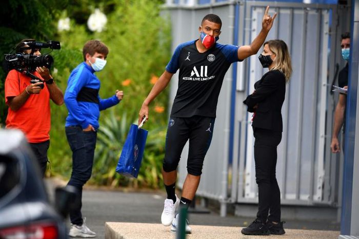 Paris Saint-Germain forward Kylian MBappe waved as he arrived for a training session and will get to play in front of fans at Le Havre on Sunday