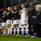 US star Megan Rapinoe kneels during playing of the national anthem in 2016.
