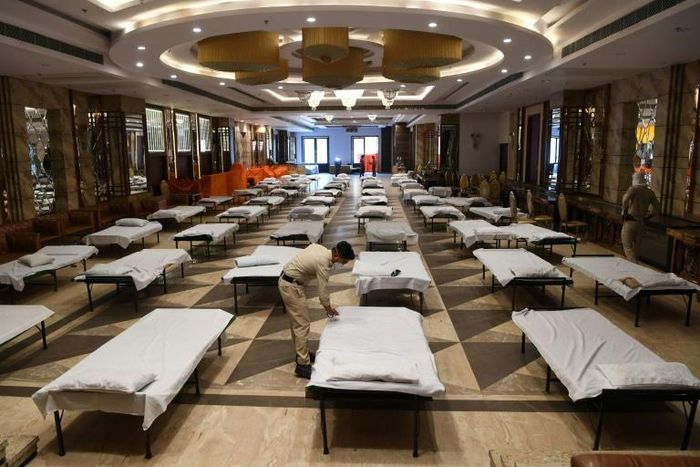 Indian authorities have taken over hotels and banquet halls to accommodate coronavirus patients
