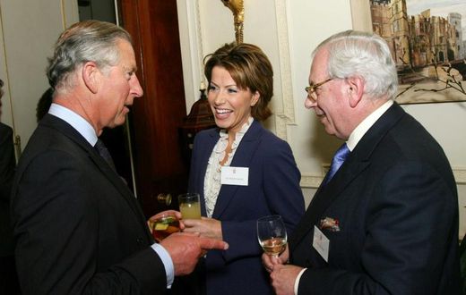 David Starkey (R) seen here in 2007 with Britain's Prince Charles, Prince of Wales, has resigned from his position at Cambridge University