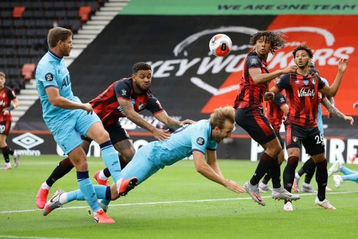 Tottenham's Harry Kane was denied a penalty after being pushed by Bournemouth's Josh King
