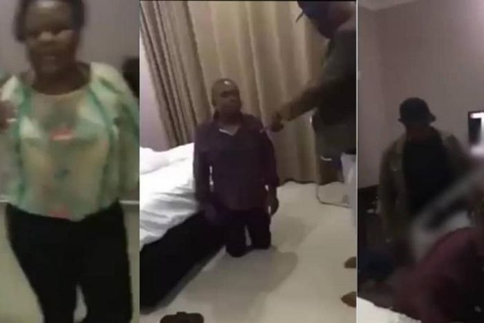 “I have the right to kill you” - Man beats wife’s lover after catching them in hotel room (video)