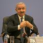 Palestinian Prime Minister Mohammed Shtayyeh addresses journalists during a press conference in the West Bank city of Ramallah