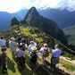 Members of a commission of authorities and experts led by the the Governor of Cusco, Jean Paul Benavente, visit the Inca citadel of Machu Picchu on June 12, 2020