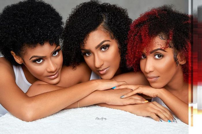 Juliet Ibrahim with sisters, Sonia Ibrahim and Nadia Ibrahim