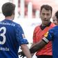 Schalke's US midfielder Weston McKennie (1st-R) wears an armband reading "Justice for George" during Saturday's defeat to Werder Bremen.