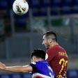 Mkhitaryan (R) has scored six league goals this season for Roma