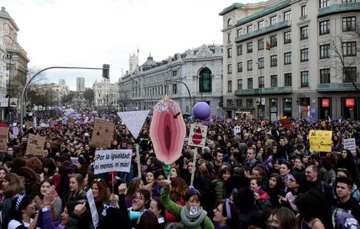 About 120,000 people took part in the International Women's Day rally in Madrid on March 8