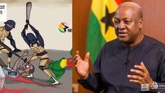 Mahama throws back to by-election cartoon; explains “sensitivity” and “double standards”