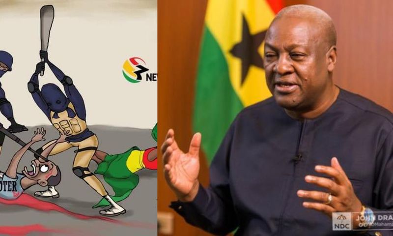 Mahama throws back to by-election cartoon; explains “sensitivity” and “double standards”