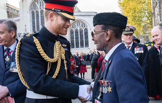 Private Joseph Hammond with Prince Harry