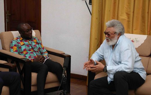 Jerry John Rawlings with Registrar of the Scholarship Secretariat