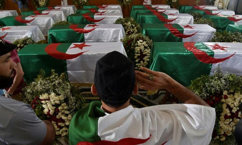 Algerians paid their respects before the 24 coffins of anti-colonial resistance fighters repatriated to Algiers by France before their burial