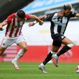 Sheffield United defender John Egan was sent off for a foul on Newcastle's Joelinton