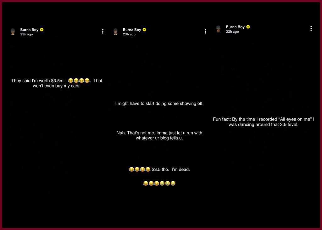 Burna Boy rejects Forbe's $3.5m networth tag