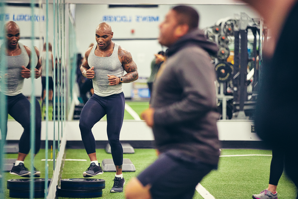 Major Owens working out at TruFit in Fayetteville, North Carolina.