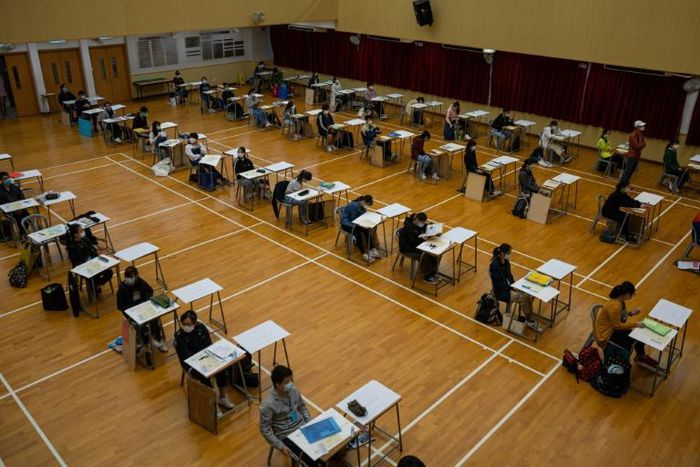 Students sat at least 1.8 metres from each other for the exams