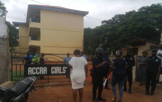 WATCH: Heavy security presence at Accra Girls SHS as parents rush to withdraw wards