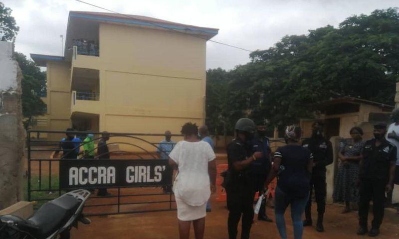 WATCH: Heavy security presence at Accra Girls SHS as parents rush to withdraw wards