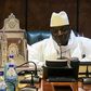 An image grab taken on December 3, 2016 from a video of the Gambia and Television Services (GRTS) broadcasted on December 2, 2016, in Banjul shows outgoing Gambian President Yahya Jammeh speaking during a press conference after being defeated during th...