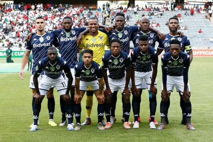 Bidvest Wits pose before defeating Orlando Pirates in a South African FA Cup  tie this season