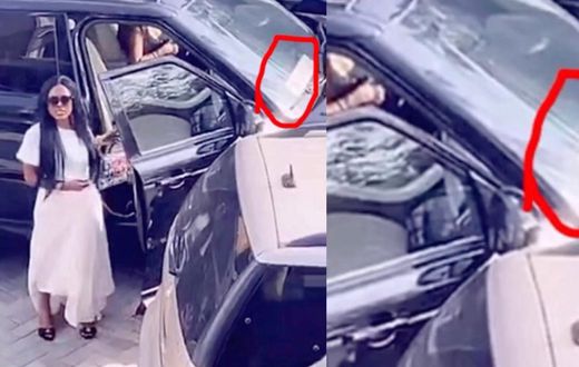 Nana Aba Anamoah removes fake DVLA number plate on her gifted Range Rover