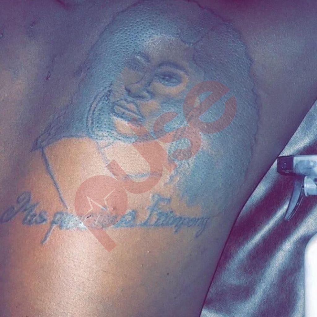 Fella Makafui fan tattoos her face but fans say it rather looks like Lydia Forson (PHOTO)