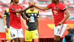 Marcus Rashford (left) and Anthony Martial (right) turned the game around for Manchester United