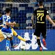 Dries Mertens slots home his 122nd Napoli goal against Inter Milan to become the club's all-time top goalscorer