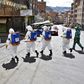 Municipal workers disinfect the streets of La Paz as a preventive measure to slow the spread of the novel coronavirus
