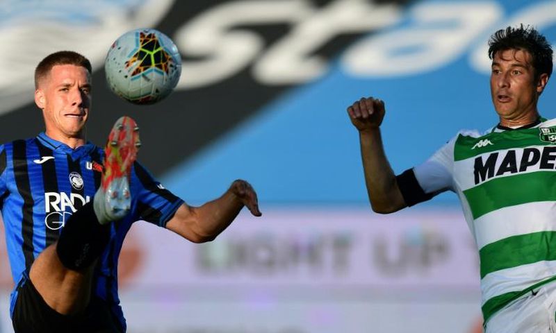Pasalic (L) in action against Sassuolo as Serie A returned in Italy last weekend