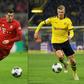 Lewandowski (L) and Haaland (R) will face each other for the first time on Tuesday