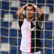 Ronaldo reacts after missing an opportunity against Sassuolo