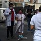 People gather outside a hospital in Mexico City, on June 23, 2020, after a powerful quake rocked the south of the county