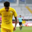 Borussia Dortmund's Jadon Sancho shows a 'Justice for George Floyd' t-shirt after scoring against Paderborn