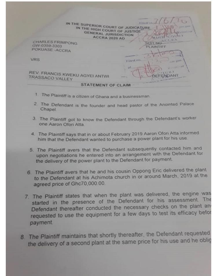 Statement of claim