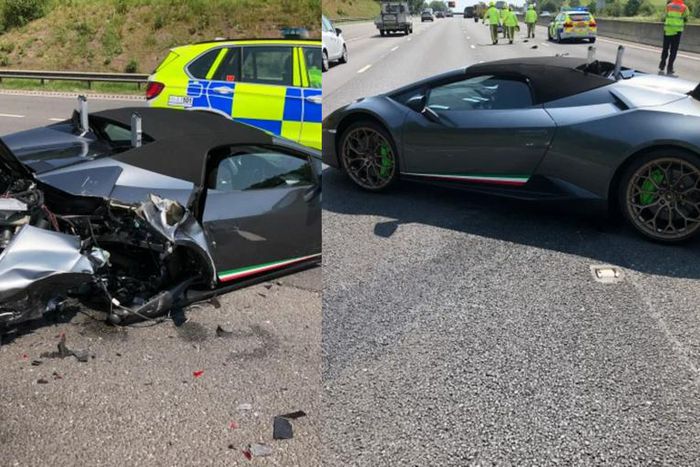 Driver crashes new £200,000 Lamborghini just 20 minutes after owner picked it up from showroom