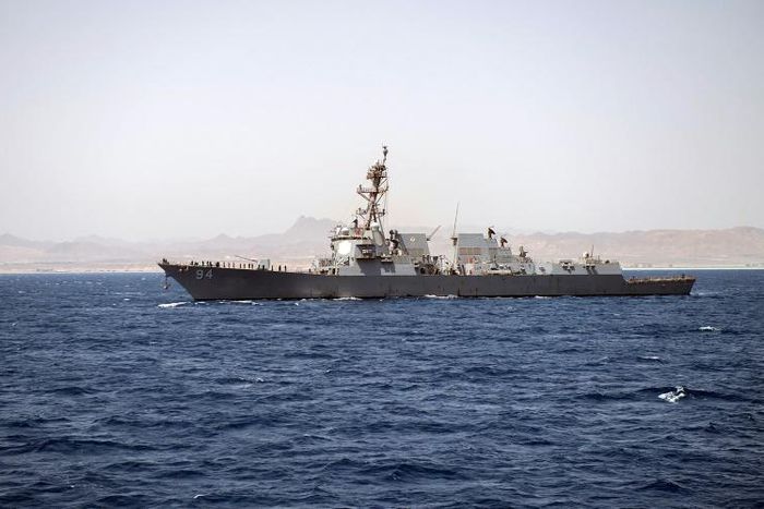 The US guided-missile destroyer Nitze -- seen here off Egypt last year -- entered waters that Venezuela considered its own