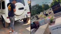 Millionaire Ibrah One spotted at the cemetery, sends strong warning to Ghanaians