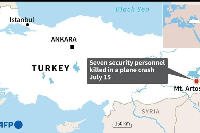 Map locating the province of Van where seven Turkish security personnel were killed in a plane crash on Wednesday.