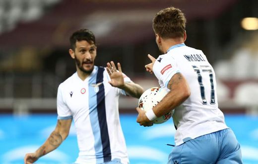 Ciro Immobile scored his 29th league goal of the season for Lazio thanks to Spanish midfielder Luis Alberto's pinpoint pass
