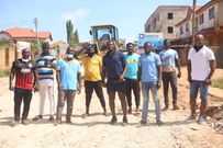 Asamoah Gyan contructs deplorable road at Weija