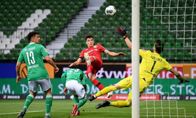 Kai Havertz (C) has scored six of his eight Bundesliga goals this season in 2020
