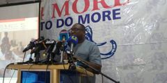 Yaw Bbuabeng Asamoa speaking at NPP press conference