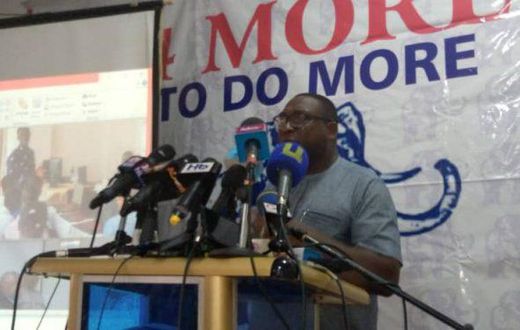 Yaw Bbuabeng Asamoa speaking at NPP press conference