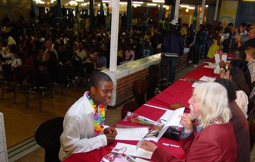 17 -year-old Akwasi Frimpong graduating from the Augustinus College junior high school, August 2003