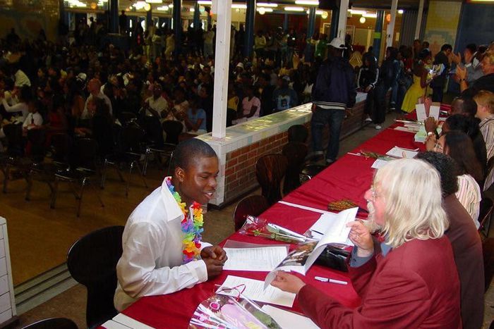 17 -year-old Akwasi Frimpong graduating from the Augustinus College junior high school, August 2003